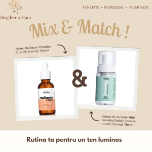 Pachet Spumă de curățare Mini Foaming Facial Cleanser 100 ml + Serum Radiance Vitamina C 30 ml, Synergy Therm
