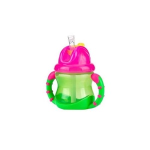 Pahar cu pai si manere, Vari Flo sistem Flip It/Click Lock, 240 ml, 12 luni+, Nuby
