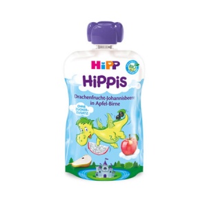 Piure BIO HiPPiS cu fructul dragonului, coacăze negre, măr și pară, +12 luni, 100 g, HiPP