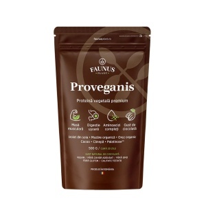 Proveganis, proteină vegetală pudră cu aromă de ciocolată, 500 g, Faunus Plant