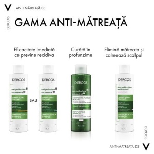 Sampon anti-matreata pentru par normal-gras Dercos, 200 ml, Vichy - Img 6