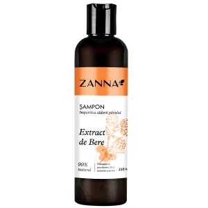 Șampon împotriva căderii părului cu extract de bere, 250 ml, Zanna