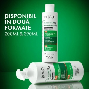 Sampon si balsam 2 in 1 anti-matreata pentru toate tipurile de par Dercos, 390 ml, Vichy - Img 2