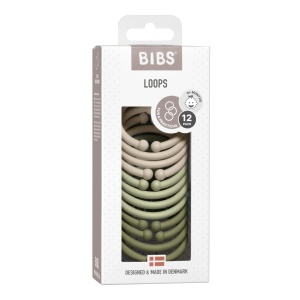 Set 12 inele multifuctionale, +0 luni, Vanila - Sage - Olive, Bibs