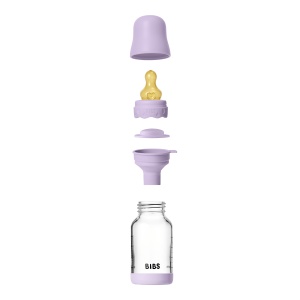 Set complet Biberon Boheme din sticlă anticolici, tetină latex cu flux lent, 120 ml, Bibs - Img 4