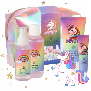 Set pentru fete într-o trusă de cosmetice cu parfum de floare de lotus Unicorn, 5 produse, Aurora - Img 2