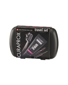 Set pentru igiena orală în călătorii Travel box Black is White, Curaprox - Img 1