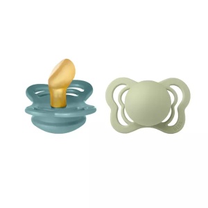 Suzete cu tetina anatomica Couture Latex, 6 luni+, Island Sea - Sage, 2 bucati, Bibs 1810306 - Img 3