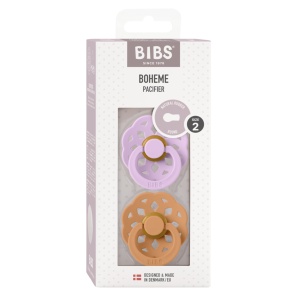 Suzete din latex cu tetina rotunda Boheme, 6 luni+, Violet Sky-Pumpkin, Bibs