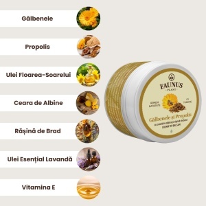 Unguent cu Galbenele si propolis, 50ml, Faunus Plant - Img 2