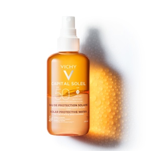 Apa cu protectie solara SPF 50 cu beta-caroten pentru fata si corp Capital Soleil, 200 ml, Vichy - Img 1