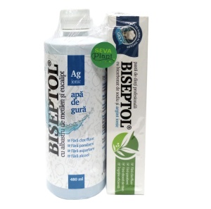Biseptol pasta dinti, 75ml + Biseptol apa gura, 480ml, Dacia Plant