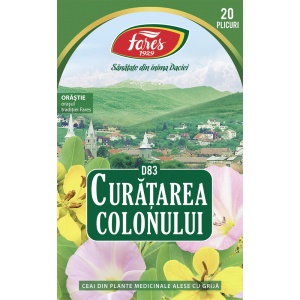 Ceai curatarea colonului D83, 20 plicuri, Fares - Img 2