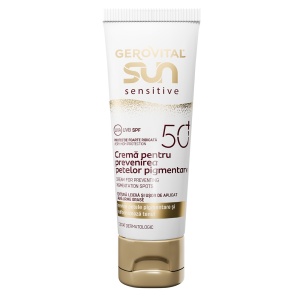 Crema de fata anti pete pigmentare cu SPF 50+ Sun Sensitive, 50 ml, Gerovital - Img 2
