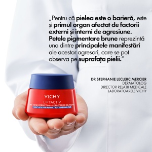 Crema de noapte antirid, antipete pigmentare cu retinol pur si niacinamida Liftactiv B3, 50 ml, Vichy - Img 6