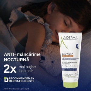 Crema reparatoare emolienta de noapte Exomega Control, 200 ml, A-Derma - Img 3