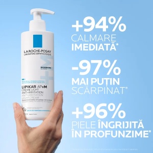 Crema triplu reparatoare cu textura lejera Lipikar Light AP+M, 400 ml, La Roche-Posay - Img 6
