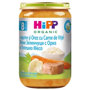 Legume si orez cu carne de vitel, +8 luni, 220 g, Hipp