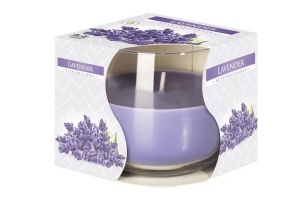 Lumanare Parfumata in Pahar Transparent de Sticla, Lavanda
