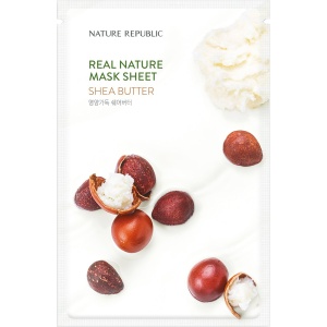Masca de fata cu unt de shea pentru fermitate si anti-rid Real Nature, 23 g, Nature Republic