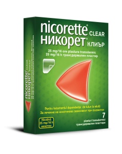 Nicorette Clear 25mg/16h plasture transdermic, 7 plasturi, Kenvue