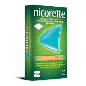 Nicorette Freshfruit 2mg guma medicamentoasa masticabila, 30 bucati, Kenvue
