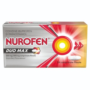 Nurofen Duo Max 200 mg/500 mg, 24 comprimate filmate, Reckitt Benckiser