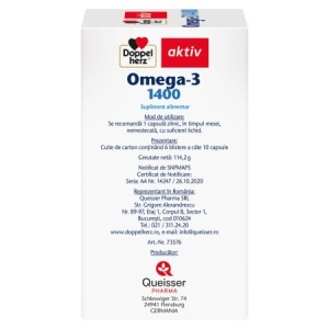 Omega 3, 1400 mg, 60 capsule, Doppelherz - Img 2