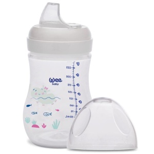 Pahar PP din plastic cu tetina rotunda si accesoriu pentru invatare, cod 297, Wee Baby - Img 1