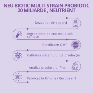 Probiotic cu formula avansata 20 miliarde UFC, 60 capsule, Neutrient - Img 4