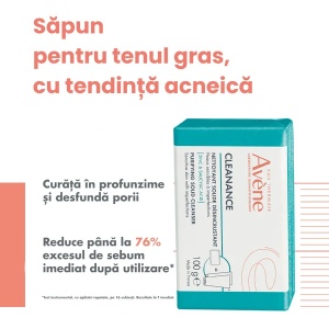 Sapun solid purificator Cleanance, 100g, Avene - Img 3
