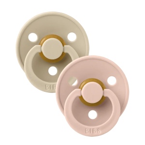 Suzete din latex cu tetina rotunda Colour, 6 luni+, Vanilla - Blush, 2 bucati, Bibs 120213 - Img 3