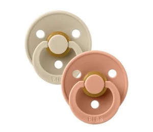 Suzete din latex cu tetina rotunda Colour, 6 luni+, Vanilla - Peach, 2 bucati, Bibs 120229 - Img 2