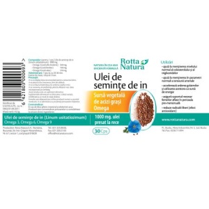 Ulei de seminte de In, 30 capsule, Rotta Natura - Img 2