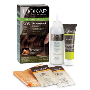 Vopsea de par Nuanta 5.05 Chestnut Light Brown Nutricolor Delicato, 140 ml, Biokap - Img 2