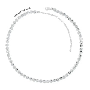 Bezel Choker cu cristale rotunde de 4 mm, Crystal - Img 1