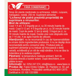 Biosept sirop, A16, 250 ml, Fares - Img 2