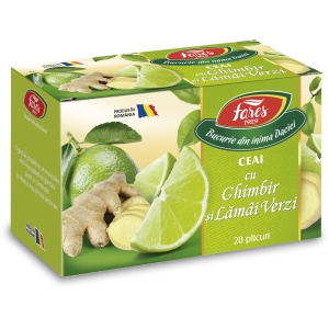 Ceai de ghimbir si lamai verzi, 20 plicuri, Fares