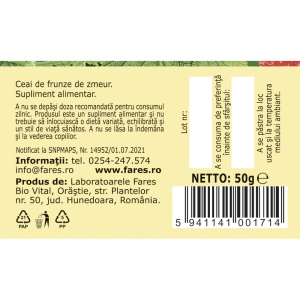 Ceai frunze de Zmeur D 137, 50 g, Fares - Img 5