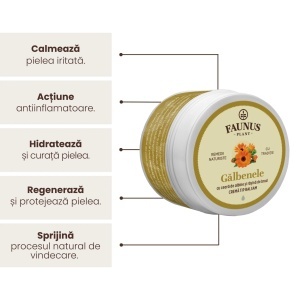 Cremă tip balsam cu gălbenele, 50 ml, Faunus Plant - Img 3