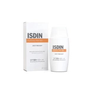 Fluid cu protecție solară SPF 50+ pentru prevenirea petelor FotoUltra 100 Spot Prevent, 50 ml, ISDIN