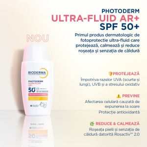 Fluid cu protectie solara SPF50+ Photoderm Ultra Fluid AR+, 40 ml, Bioderma - Img 8