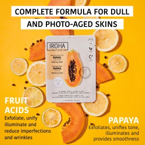 Masca exfolianta pentru fata Papaya and Fruity Acids, 20 ml, Iroha - Img 3