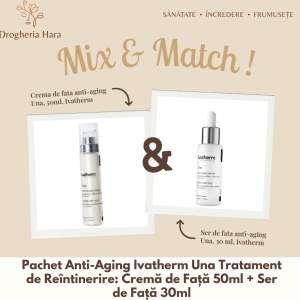 Pachet Anti-Aging Ivatherm Una Tratament de Reîntinerire: Cremă de Față 50ml + Ser de Față 30ml