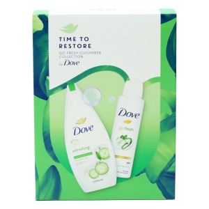 Pachet Go Fresh Cucumber deodorant spray 150 ml si gel de dus 250 ml, Dove