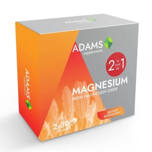 Pachet Magneziu 375mg, 30+30 tablete, Adams