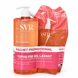 Pachet promoțional Gel de curățare Topialyse 1 L + Refill 1 L, SVR