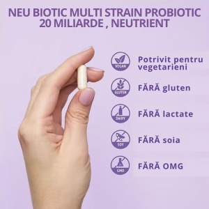 Probiotic cu formula avansata 20 miliarde UFC, 60 capsule, Neutrient - Img 5