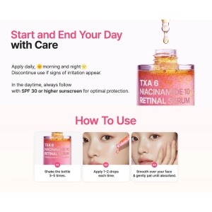 Retinal ser de față TXA 6 Niacinamide 10 – luminozitate și fermitate, 30 ml, Purito - Img 6