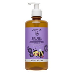 Sampon cu afine si miere pentru copii Mini Bees, 500 ml, Apivita